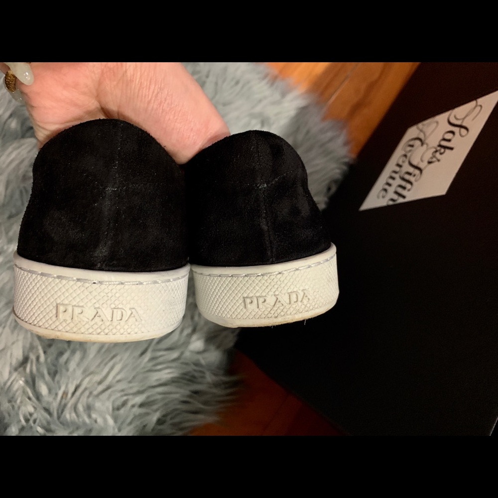 Prada black suede slip-on sneakers - Picture 3 of 5